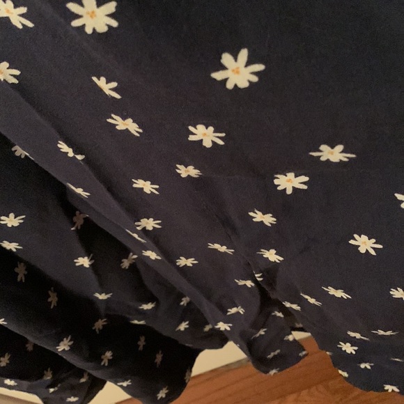 NWT Ava & Viv maxi navy w/white daisies sleeveless ruffled collar dress. Size 1x - Picture 5 of 12